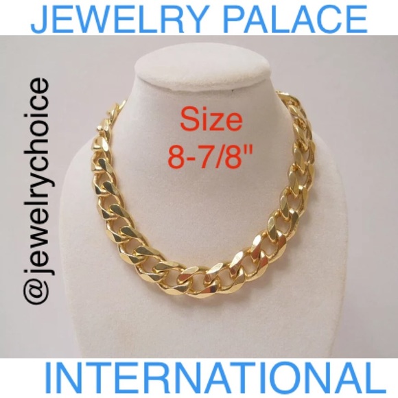 🆕14K Gold Filed Heavy Curve Link Unisex Bracelet - Picture 2 of 9